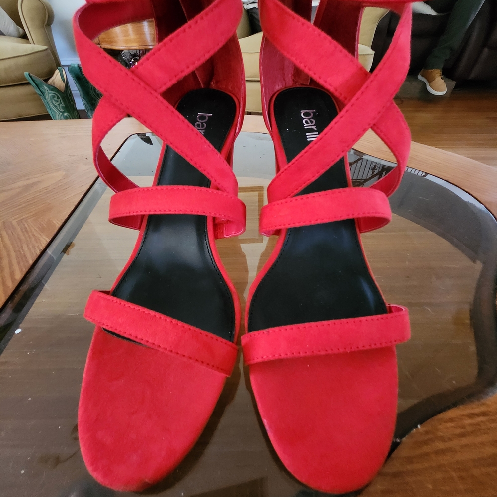 Bar III Vibrant Red Strappy Heels